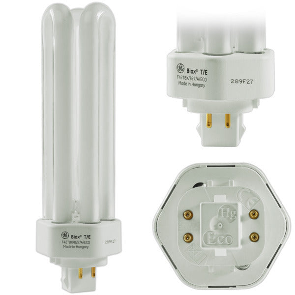 PL LAMPS GE F42TBX/835/A/4P/EOL 42 Watt T4 Compact Fluorescent PL Lamp GX24Q-4 Pin Base 3000K GE