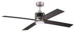 Ceiling Fan Craftmade GRG56BNKFB4 Gregory 56" Ceiling Fan in Brushed Nickel and Black with Light Kit Craftmade