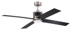 Ceiling Fan Craftmade GRG56BNKFB4 Gregory 56" Ceiling Fan in Brushed Nickel and Black with Light Kit Craftmade