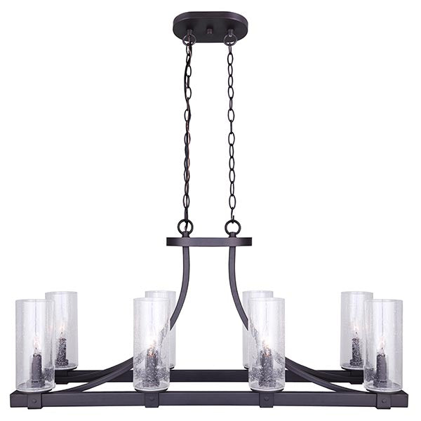 Island Chandelier Canarm ICH633A08ORB Nash Linear Chandelier in OIl Rubbed Bronze Canarm