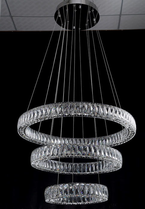 LED Chandelier Tomia L1910/99/005CH Claire Contemporary LED Bohemian Crystal Triple Tiered Ring Chandelier Tomia Crystal Chandeliers