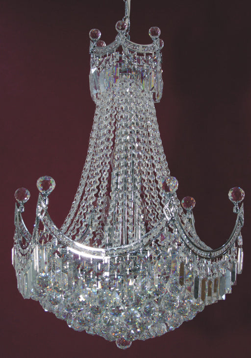 Crystal Chandelier Saraphina L 830/18/009 Empire Style Crystal Chandelier in Chrome Tomia Crystal Chandeliers