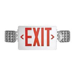 Exit Emergency Combo LEDCXTEU2RW LED Combo Emergency Exit White Plastic With Red Letters LightStoreUSA