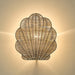 Wall Sconce Golden Lighting 2382-WSC BLK-NW Malia Wicker Seashell Wall Sconce Golden Lighting