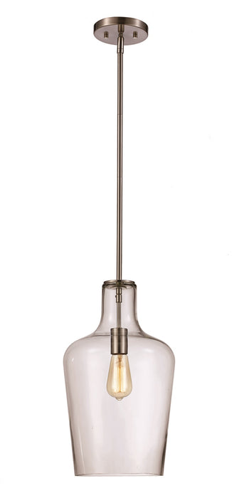 Pendant Trans Globe Lighting PND-2152 17 inch Brushed Nickel Pendant Light with Clear Glass Transglobe