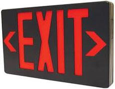 LED Exit Sign RED/BLACK w/ Battery Backup