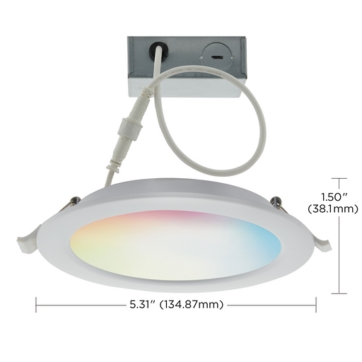 LED Recessed Downlight Satco S11279 Wi-Fi 10W 4" LED RGB and Tunable White Edge-Lit Remote Driver Downlight Satco