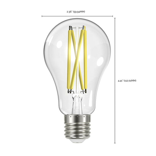 led A19 Bulb Satco S12431 12.5A19/CL/LED/E26/940/120V 12.5 Watt LED A19 Light Bulb 4000K Satco