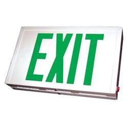 6in Die Cast Steel Green LED Exit Sign