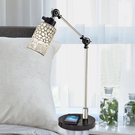 Desk Lamp & Charger Alps Mosaic Tiffany Desk Lamp With Wireless and USB Charger Dale Tiffany