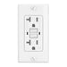 20Amp/125Volt GFCI Duplex Tamper Resistant & Weather Resistant with wall plate GFCI Outlet - White LightStoreUSA
