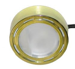 Xenon 120V Brass Puck Light W/ Bulb