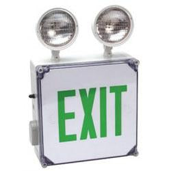 Exit Emergency Combo CWLXTEGEM Wet Location Combo, LED Exit/Emergency Light Green Letters LightStoreUSA