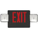 Exit Emergency Combo Combo LED Exit/Emergency Light Double Face, Red Letters, Black 120/277V LightStoreUSA
