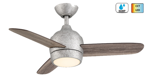 Ceiling Fan Wind River WR2008GI The Mini 36" Indoor Outdoor Ceiling Fan in Galvanized Iron Wind River Fans