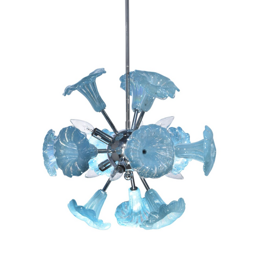 Hanging Fixture Yuri Blue 6-Light Art Glass Hanging Fixture Dale Tiffany