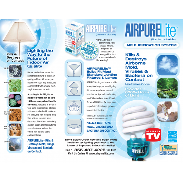 AIRPURELite Bulb AIRPURELite 23 Watt Fluorescent Spiral Bulb Antibacterial Antivirus 2700K AIRPURELite