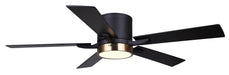 Ceiling Fan Canarm CF52QUI5BKG Quinn 52 Inch LED Hugger Ceiling Fan in Matte Black & Gold Canarm