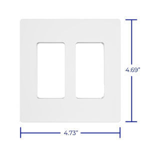  TAN-D0070-2W-S 2-Gang Decorator Screwless Wall Plate - White LightStoreUSA