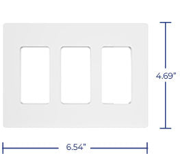 Wall Plate TAN-D0070-3W-S 3-Gang Decorator Screwless Wall Plate - White Tania Wiring Devices