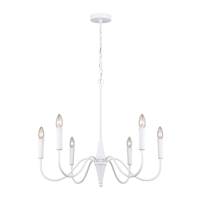 Canarm ICH1103A06WH Brielle Six Arm Chandelier in White/Gold