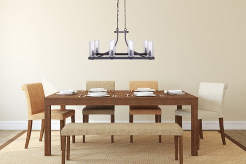 Island Chandelier Canarm ICH633A08ORB Nash Linear Chandelier in OIl Rubbed Bronze Canarm