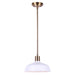 Pendant Canarm IPL1055A01GDW Bello Pendant in Gold and White Canarm