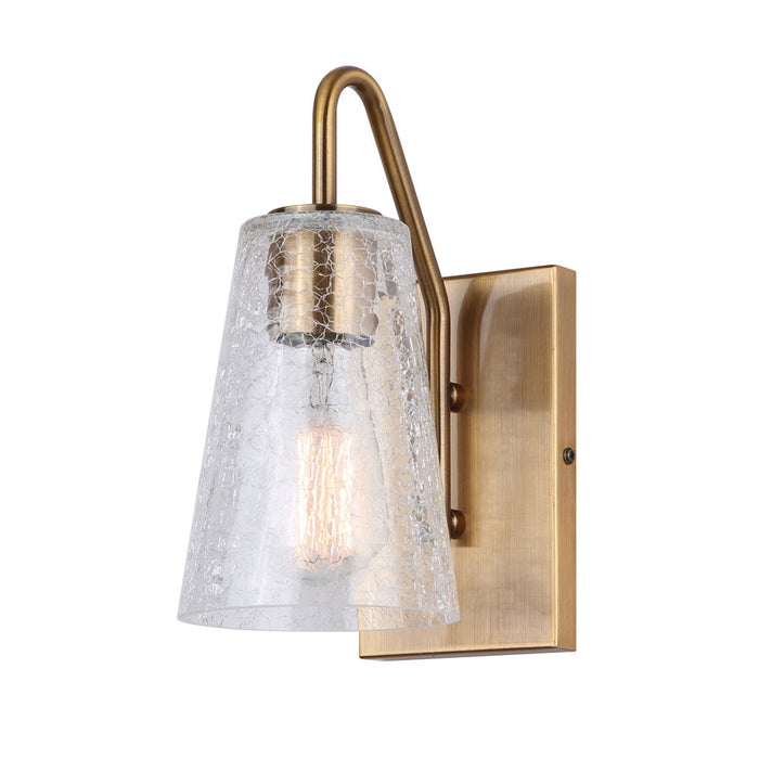 Wall Sconce / Vanity Canarm IVL1100A01GD Everly 1 Light Crackled Glass and Gold Vanity Sconce Canarm
