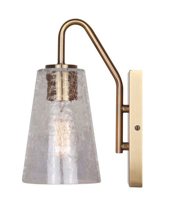 Wall Sconce / Vanity Canarm IVL1100A01GD Everly 1 Light Crackled Glass and Gold Vanity Sconce Canarm