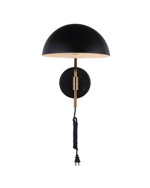 Wall Sconce Canarm IWF1054A01BKG Hinton Matte Black and Gold Adjustable Wall Sconce Canarm