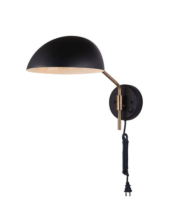 Wall Sconce Canarm IWF1054A01BKG Hinton Matte Black and Gold Adjustable Wall Sconce Canarm