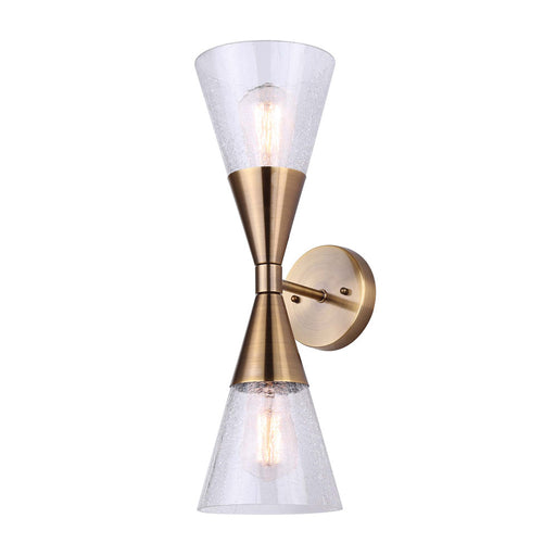 Wall Sconce Canarm IWF1101A02GD Lillian Gold & Crackled Glass Up/Down Wall Sconce Canarm