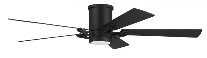 Ceiling Fan Craftmade WYT52FB5 Wyatt 52" Indoor/Outdoor Ceiling Fan with Light Kit In Flat Black Craftmade